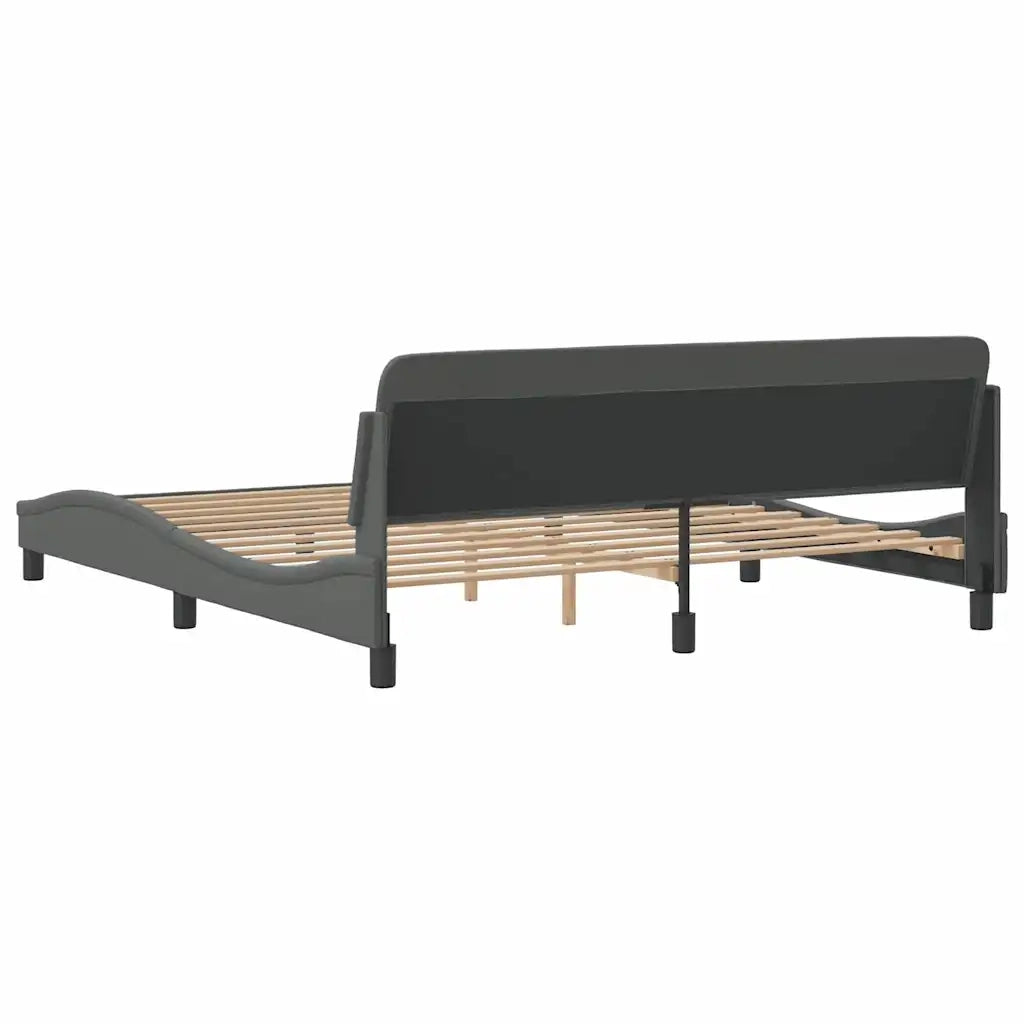 Struttura letto Dover Grigio Scuro 180x200 cm in Tessuto 373334