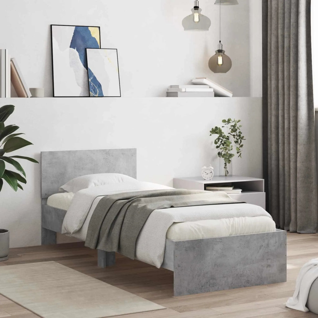 Struttura letto con testata Grigio Cemento 80 x 200 cm 8009022