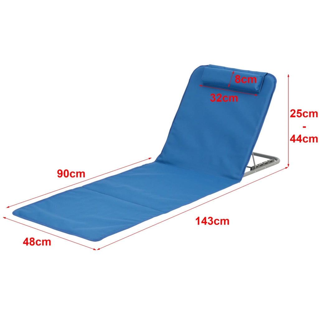 Set di 2 materassini da spiaggia con schienale reclinabile blu 03_0009657