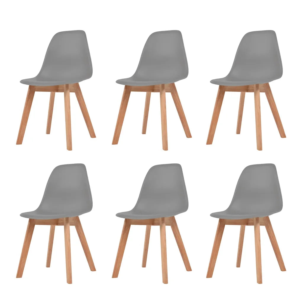 Sedie da Pranzo 6 pz Grigie in Plastica cod mxl 25375