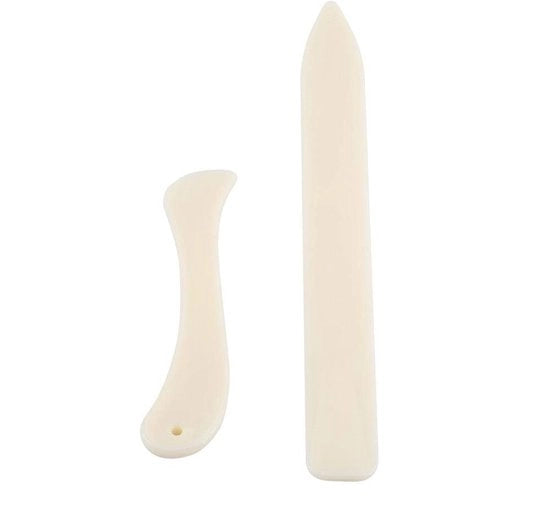 Set di piegatura da 2 pezzi - Dimensioni grandi 20,5 x 2,4 cm - Dimensioni piccole 11,8 x 2,5 cm - Strumenti resistenti - Per piegatura e rilievo - Per artigianato su carta - Strumento da piegatura