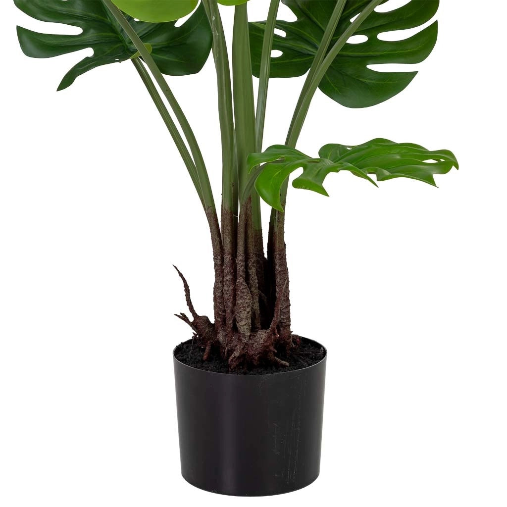Pianta decorativa artificiale con 12 foglie verde 90x90x127