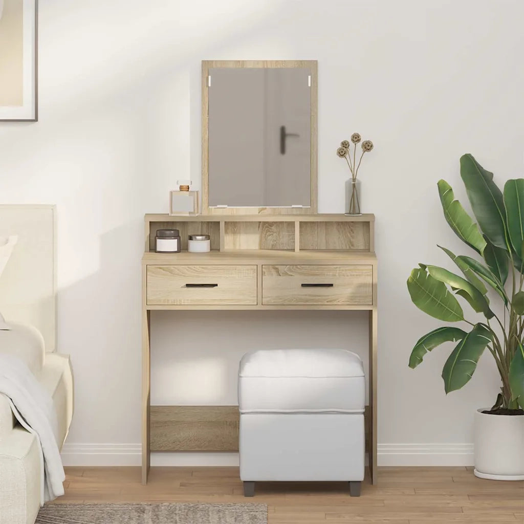 Toeletta | Tavolo da Trucco con cassetto Rovere Sonoma 79 x 41 x 140 cm