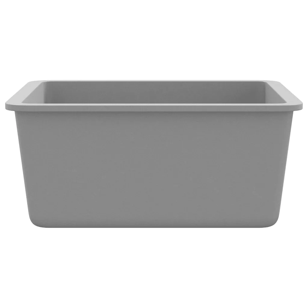 Lavello da Cucina in Granito Vasca Singola-Lavandino-Lavabo Grigio 529328