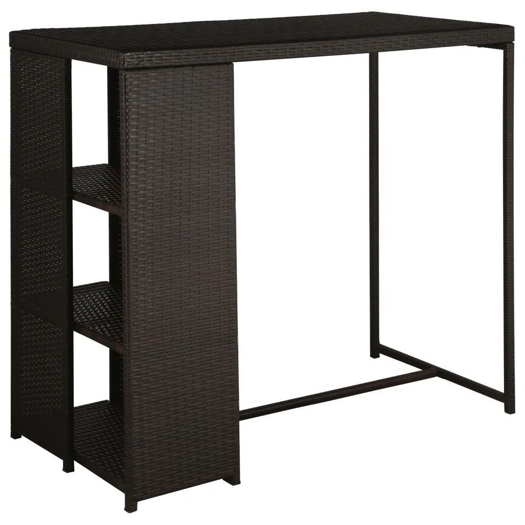Set da Bar da Giardino 5 pz | Set Salotto da Giardino con Cuscini in Polyrattan Marrone