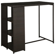 Set da Bar da Giardino 5 pz | Set Salotto da Giardino con Cuscini in Polyrattan Marrone