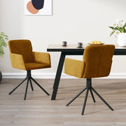 Sedie da Pranzo Girevoli 2 pz Marroni in Velluto cod mxl 7894