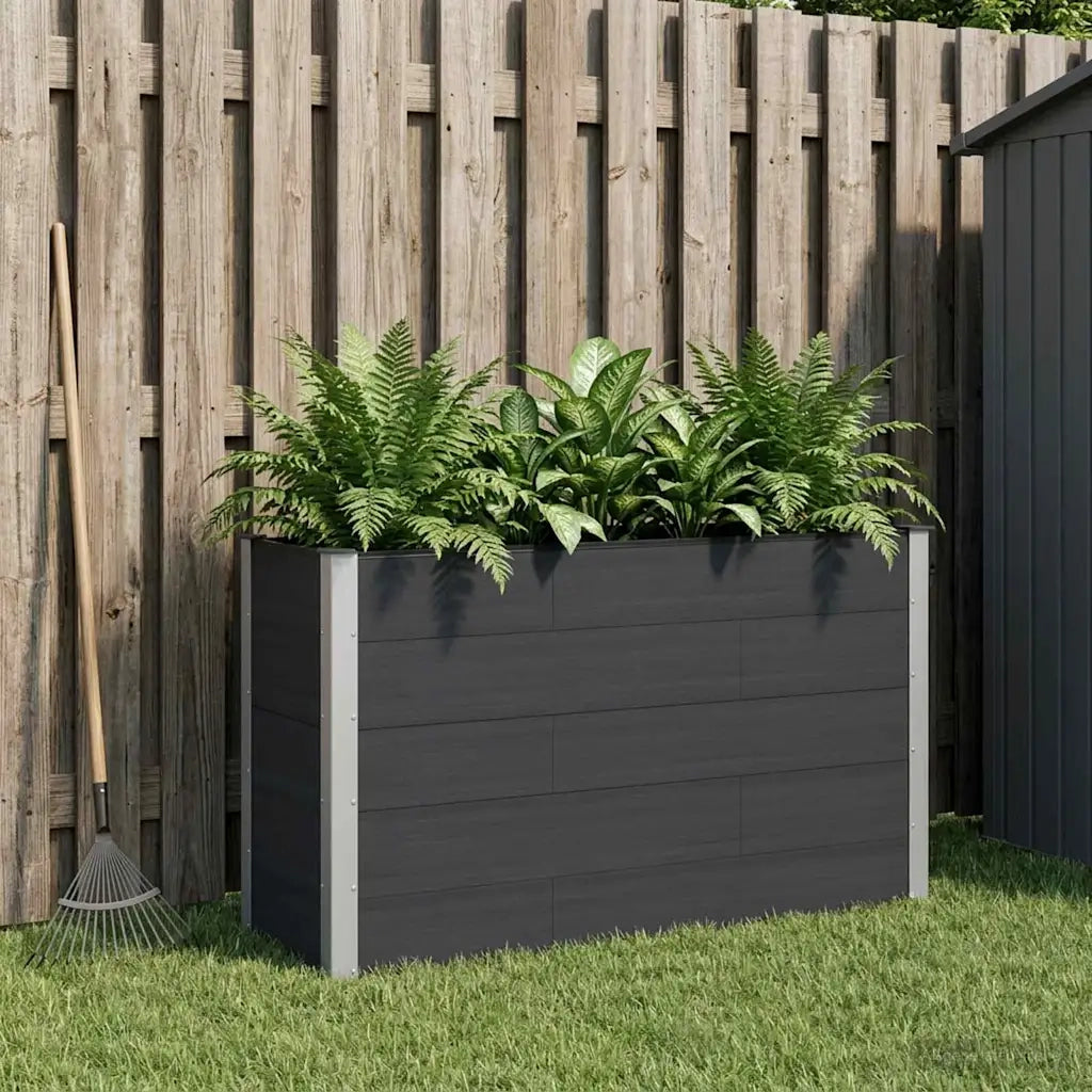 Letto rialzato da giardino Nero 150 x 50 x 91 cm 42038981