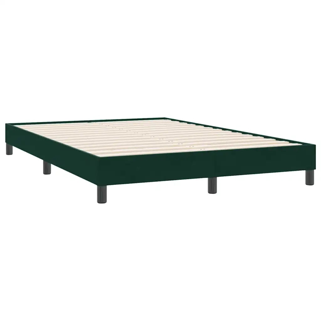 Letto a Molle con Materasso e LED Verde Scuro 160x220 cm Velluto 3317034