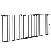 Recinto per Cani Pieghevole in Acciaio con 3 Pannelli ¨C zephmum ¨C Nero 206x90 cm
