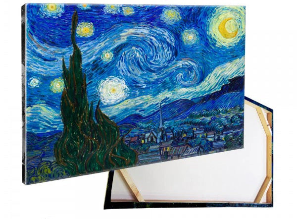 Vincent Van Gogh- Notte Stellata - Quadro Canvas su telaio in legno Misura: 100x70 cm