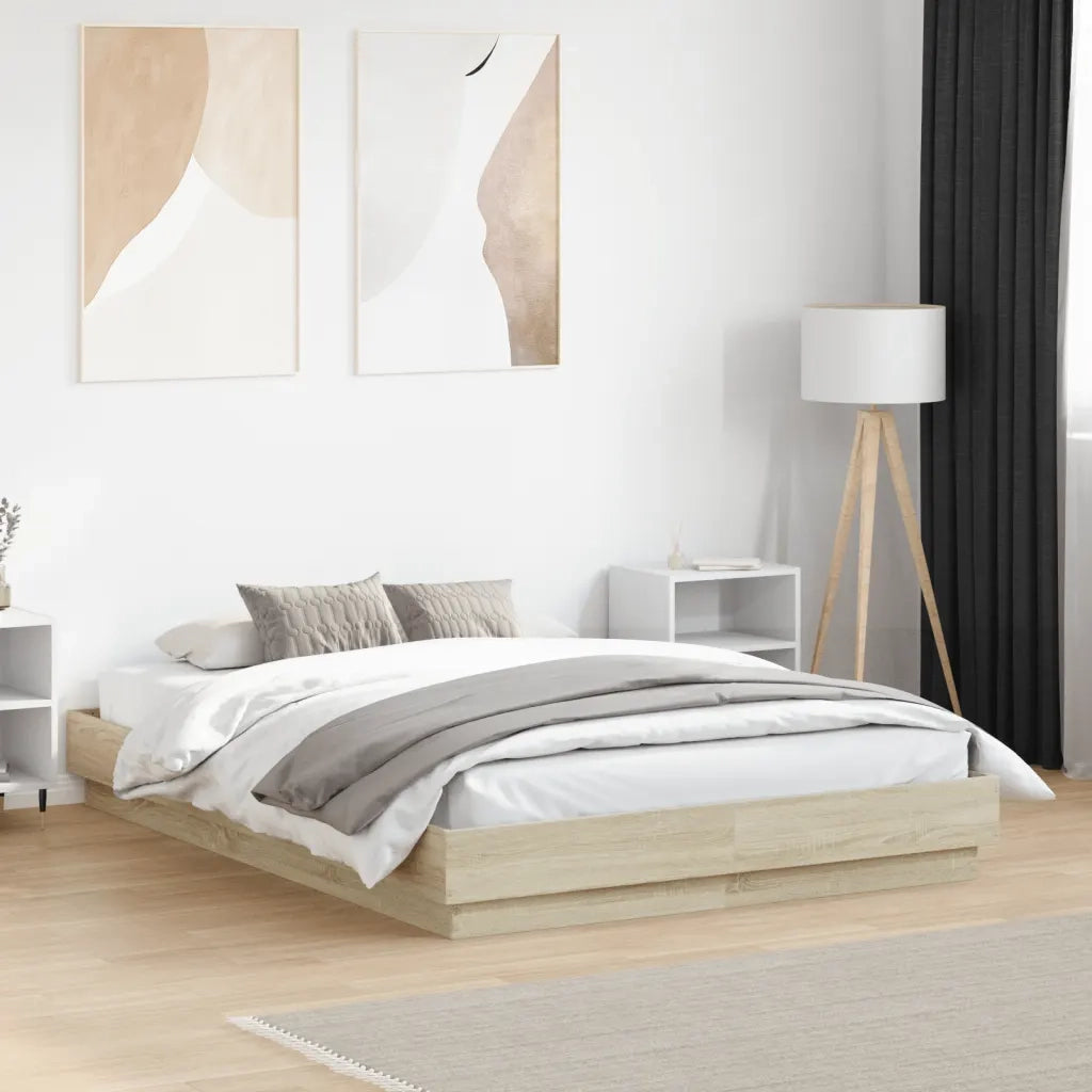 Giroletto-Struttura Letto Rovere Sonoma 140x190 cm in Legno Multistrato 209796