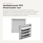 Griglia di ventilazione 100mm - Resistente allo shock - Luce per parete esterna - Resistente al tempo - Uscita - Adatto per tubi di ventilazione