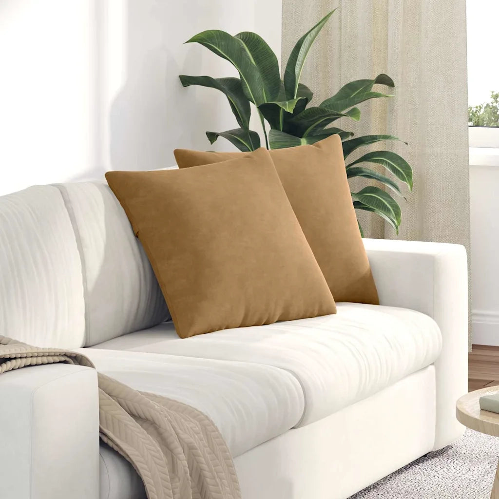 Cuscini da Divano 2 pz-Set di 2 Cuscini per Sofa Marrone 50 x 50 cm Tessuto in Cords