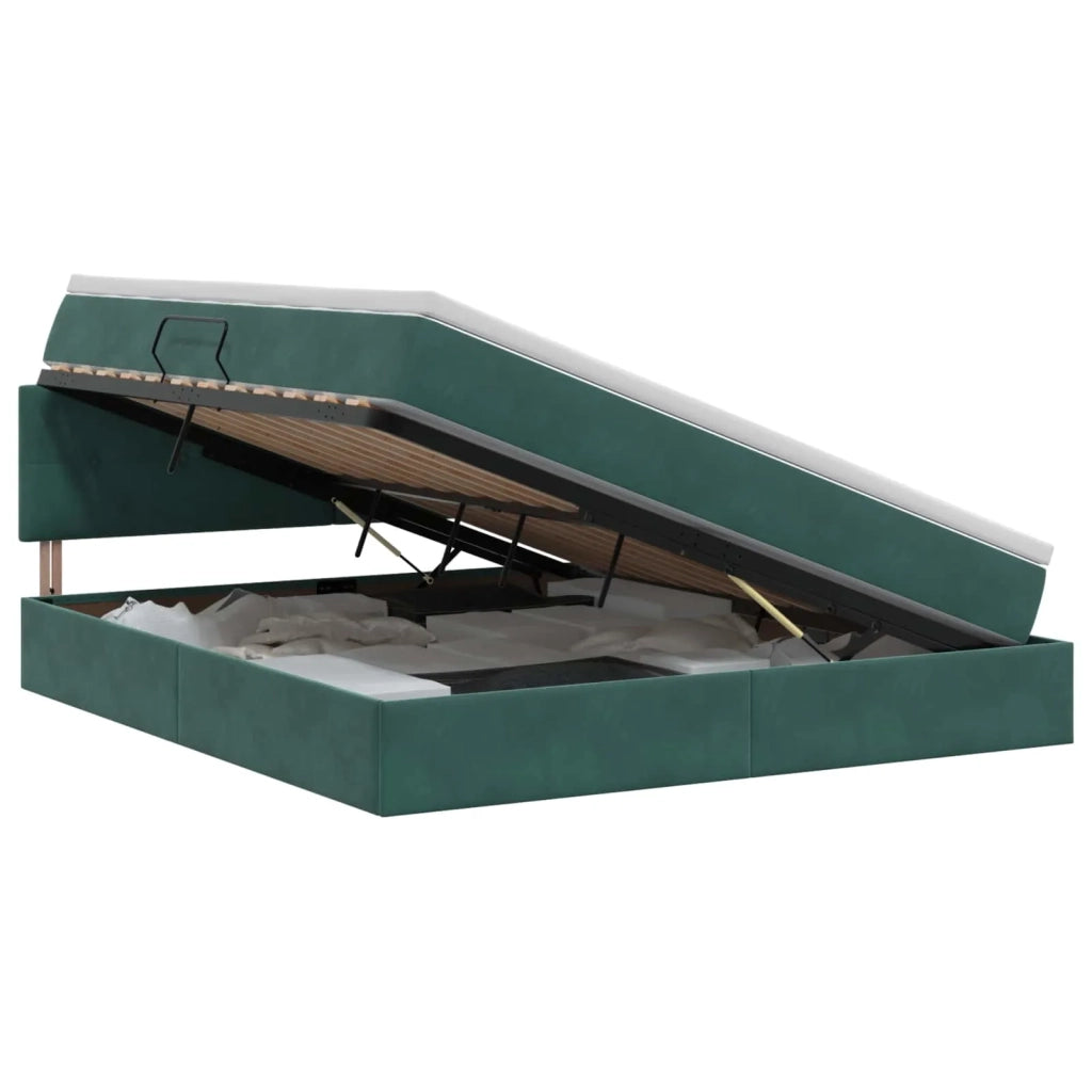 Letto con Contenitore Verde Scuro 180 x 200 cm Velluto 3458826