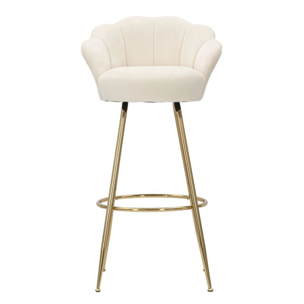 Sgabello Alto VKH451, Beige, Metallo, 55x53x110 cm