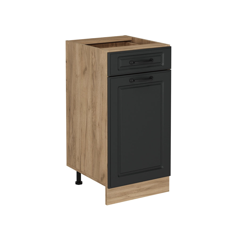 Mobiletto base per cucina R-Line Antracite rustico/Rovere dorato 40 cm senza piano di lavoro Vicco