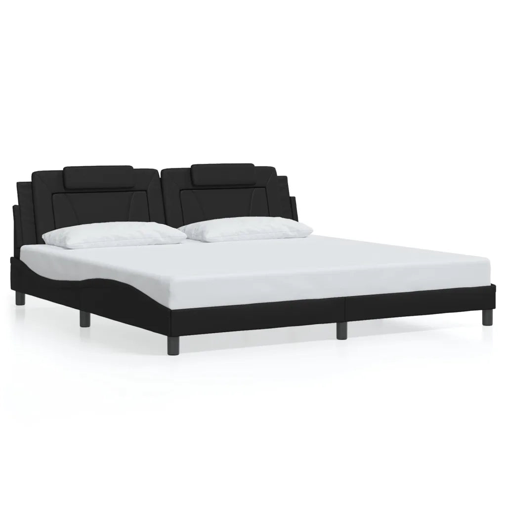 Giroletto Viana con LED senza Materasso-Struttura Letto Nero 200x200 cm