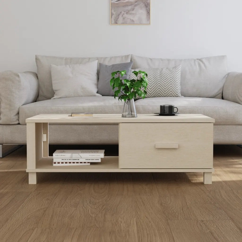 Tavolino-Tavolino da soggiorno-Tavolo HAMAR ambra 100x55x35 cm in Legno Massello di Pino