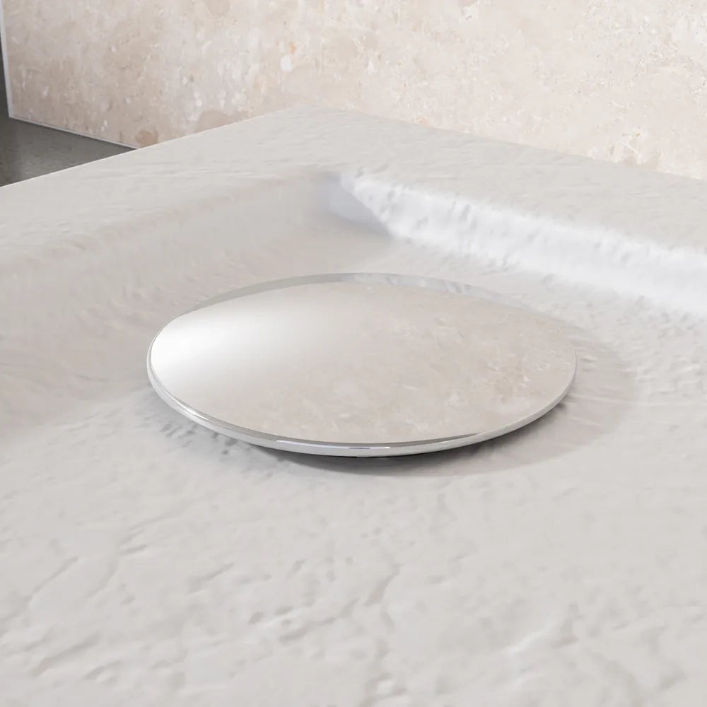 Piatto doccia 70x70 effetto pietra bianco in acrilico altezza slim | Petra