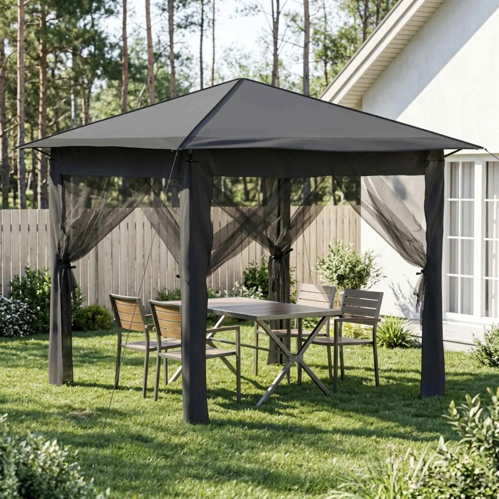 Gazebo con 4 Pareti 2,6 x 2,6 m Grigio chiaro e Antracite 42036806
