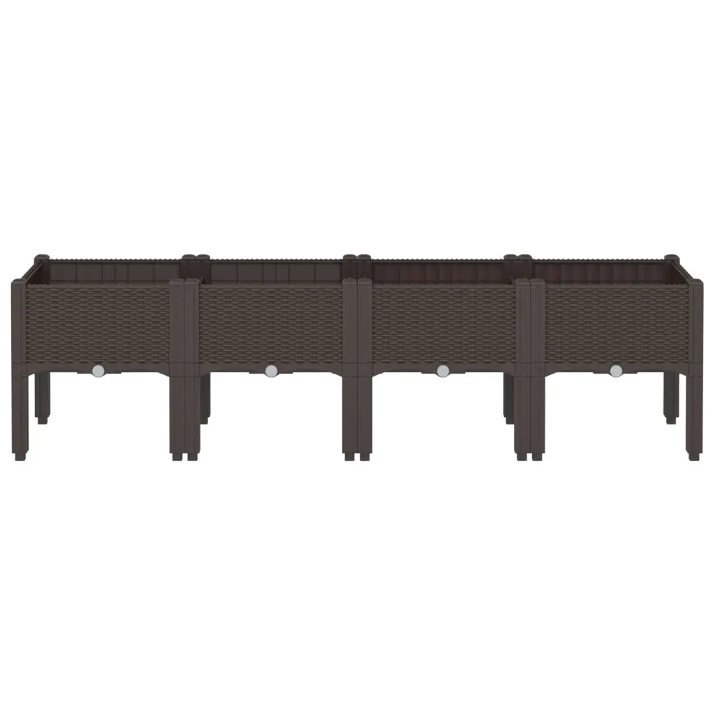Fioriera da Giardino con Gambe Marrone 160x40x42 cm in PP 367905
