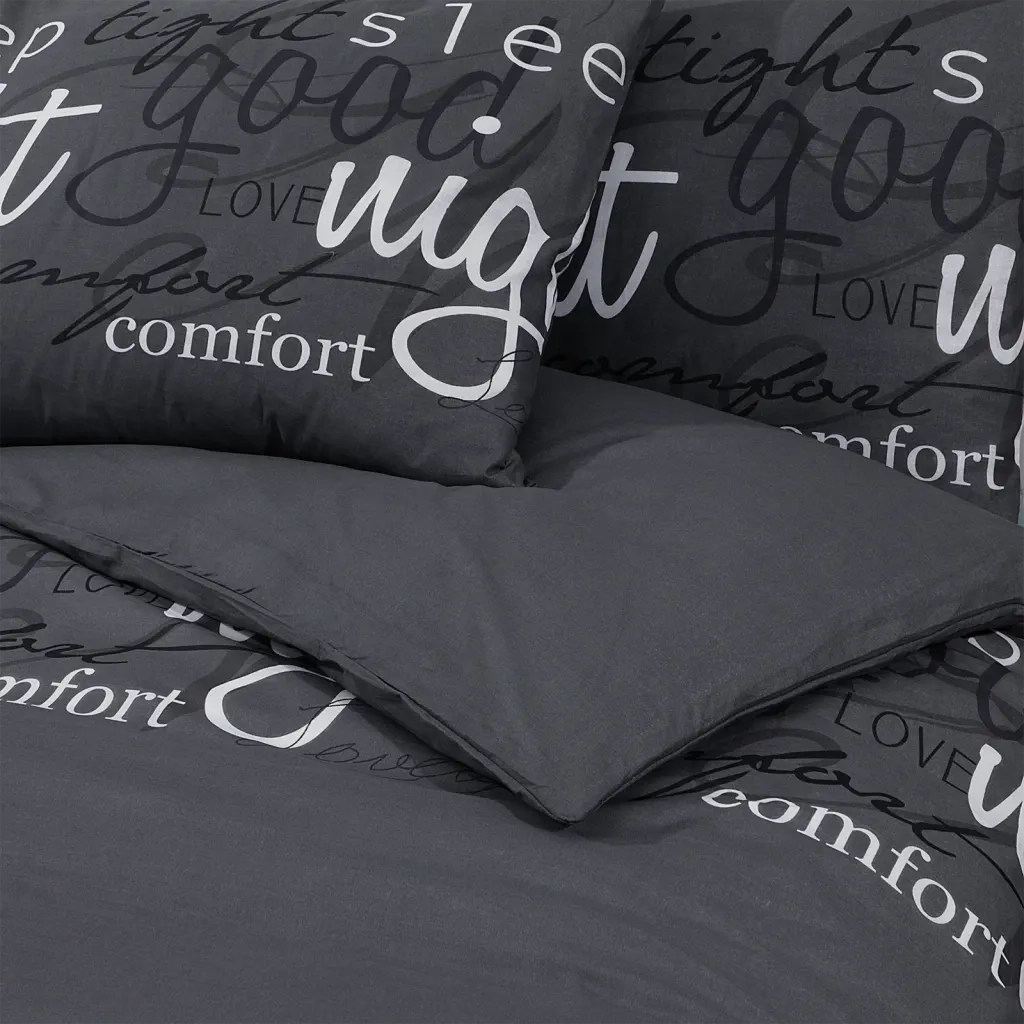 Set Copripiumino Nero 155x220 cm in Cotone 136530