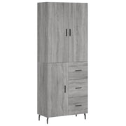 Buffet credenza cassettiera armadio mobile contenitore organizer cucina soggiorno salotto rovere Sonoma alto 69,5 x 34 x 180 cm legno ingegnerizzato grigio 02_0035413