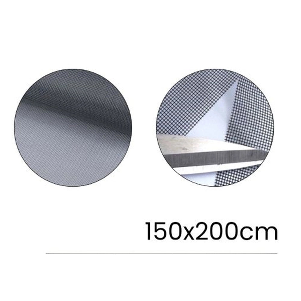 Trade Shop - Zanzariera Adesiva Velcro Per Finestra Grigia 150x200cm Protezione Dagli Insetti 614352 -
