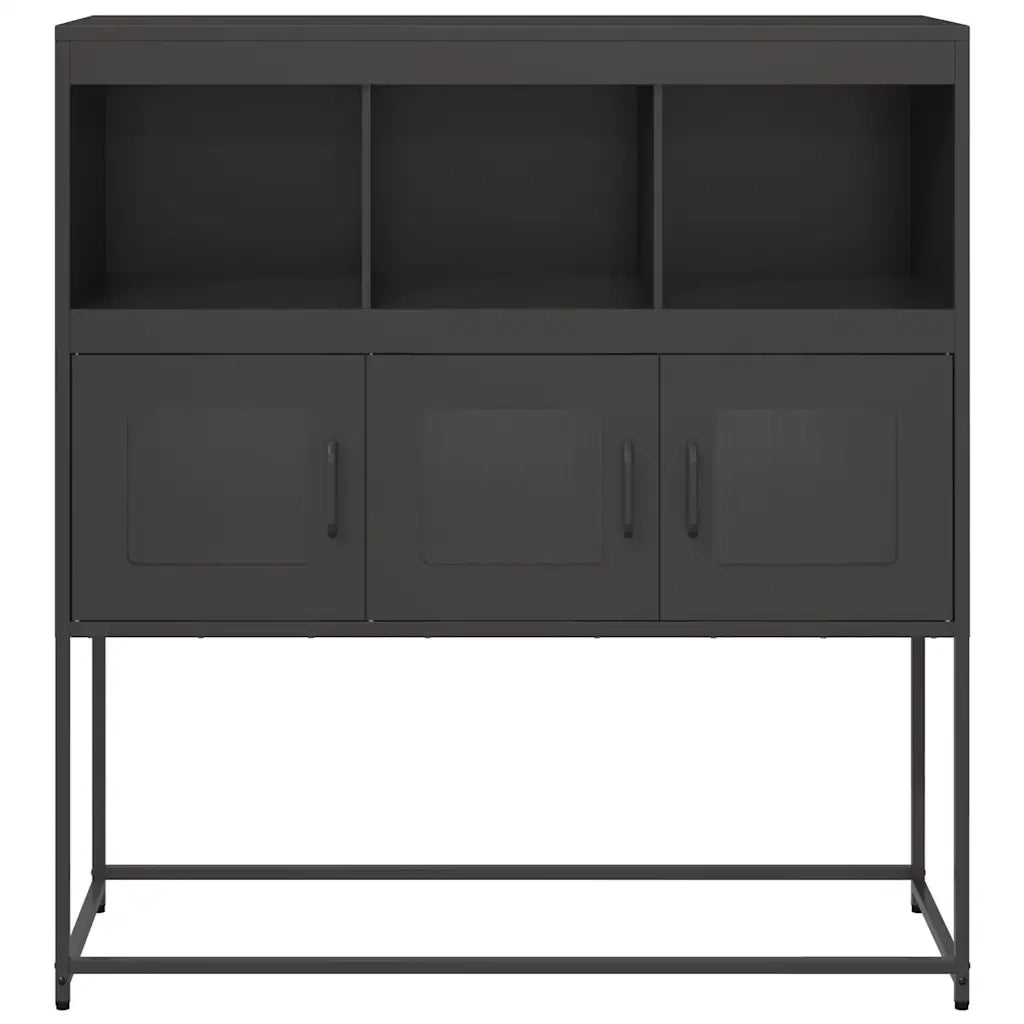 Credenza-Buffet-Armadio da cucina Nera 100,5x39x107 cm in Acciaio Laminato a Freddo 720873