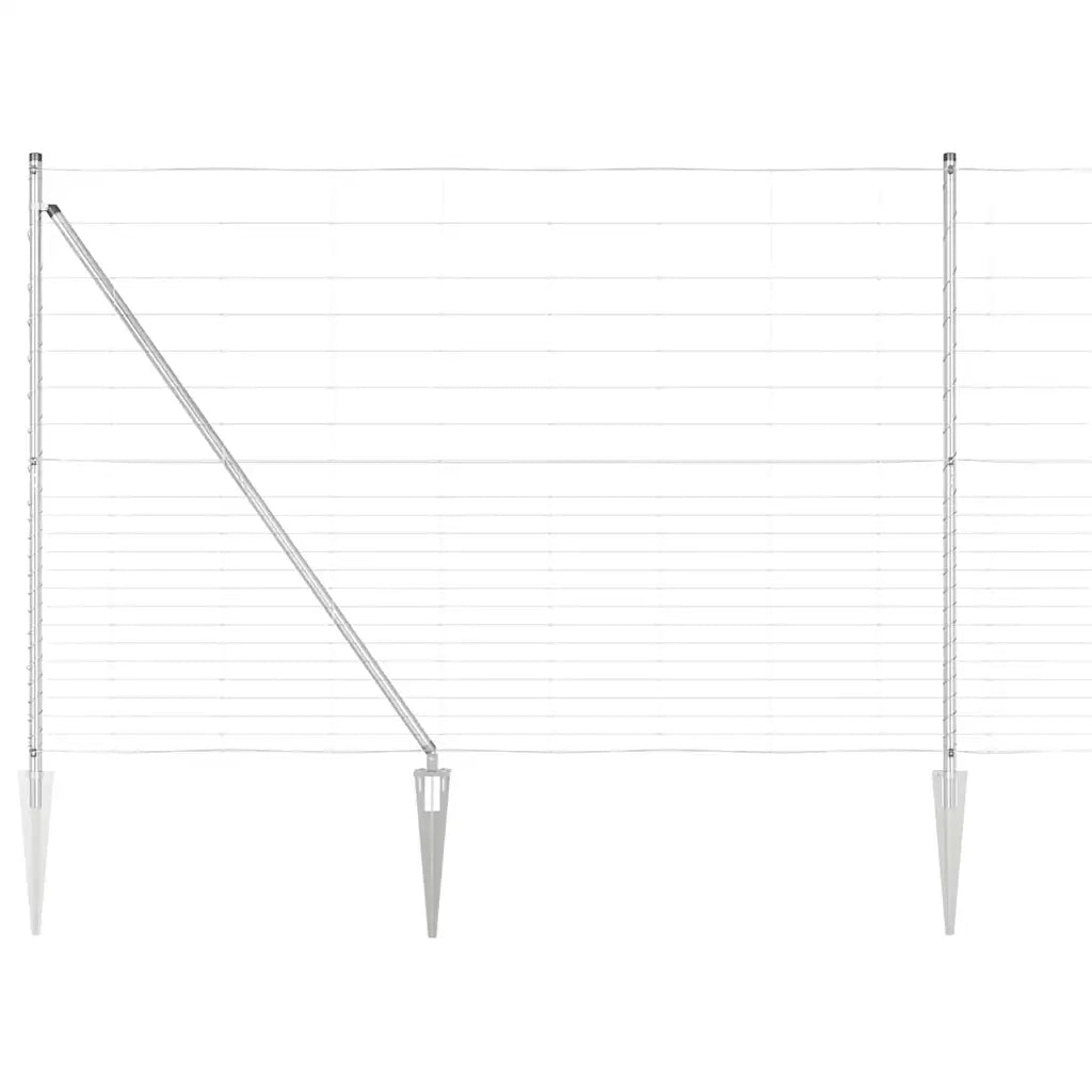 Palo della recinzione Zincato 25 x 1,6 m Acciaio