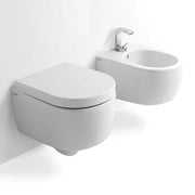 Coppia Di Sanitari Ceramica Cielo Sospesi Senza Brida Bianco Lucido "Smile 53"