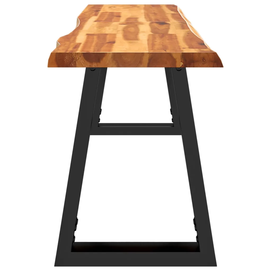 Panca con Bordi Vivi 140 cm in Legno Massello di Acacia 353294