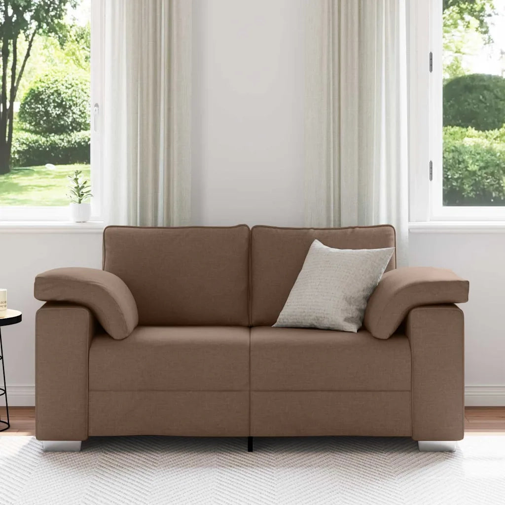 Divano a due posti Marrone 160 cm Tessuto 4105221