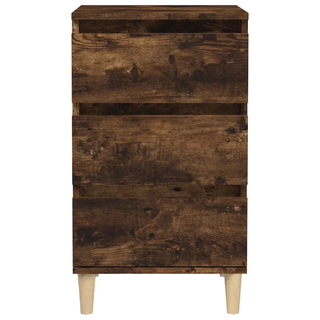 Comodino | Armadio da Notte | Mobiletto da notte Rovere Fumo 40x35x70 cm Legno Multistrato