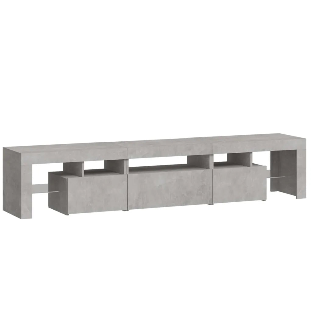 Mobile Porta TV con Luci LED Grigio Cemento 200x36,5x40 cm 3152813