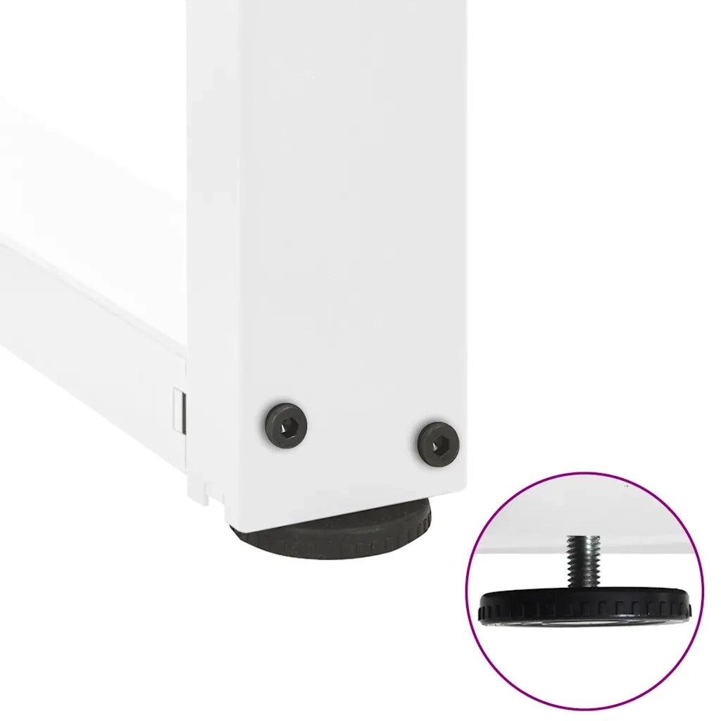 Gambe per Tavolino da Caffè a Forma di T 2 pz Bianche 70x25x(30-31) cm Acciaio 4013017