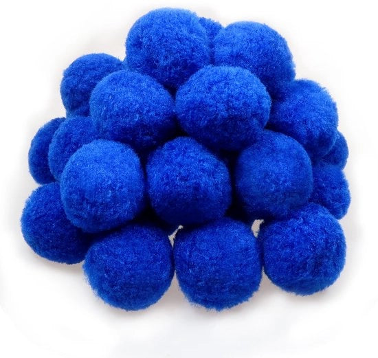 Pomponi in Blu 30 Pezzi - Decorazione Pluricaudata - Pomponi per Attività Creative - Ambiente DIY - Diametro 5 cm - Pomponi per Attività Artigianali