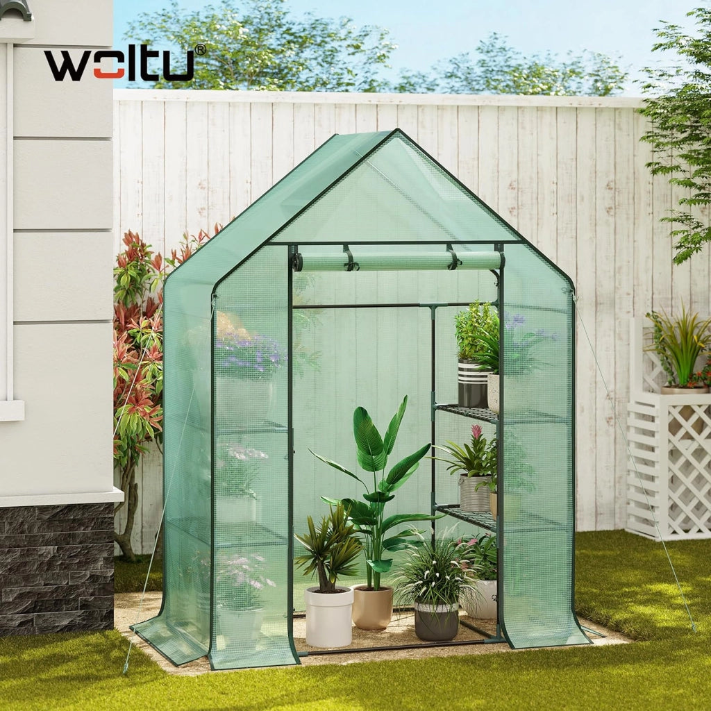 Serra da Giardino con Telo in PE Vivaio per Piante Fiori da Balcone e Terrazzo Verde