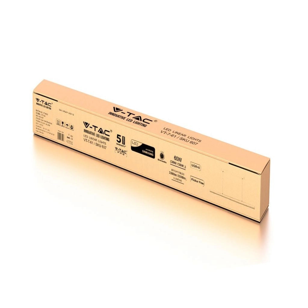 Luce lineare LED Samsung Chip - 60W sospeso non collegabile Silver Body 4000K