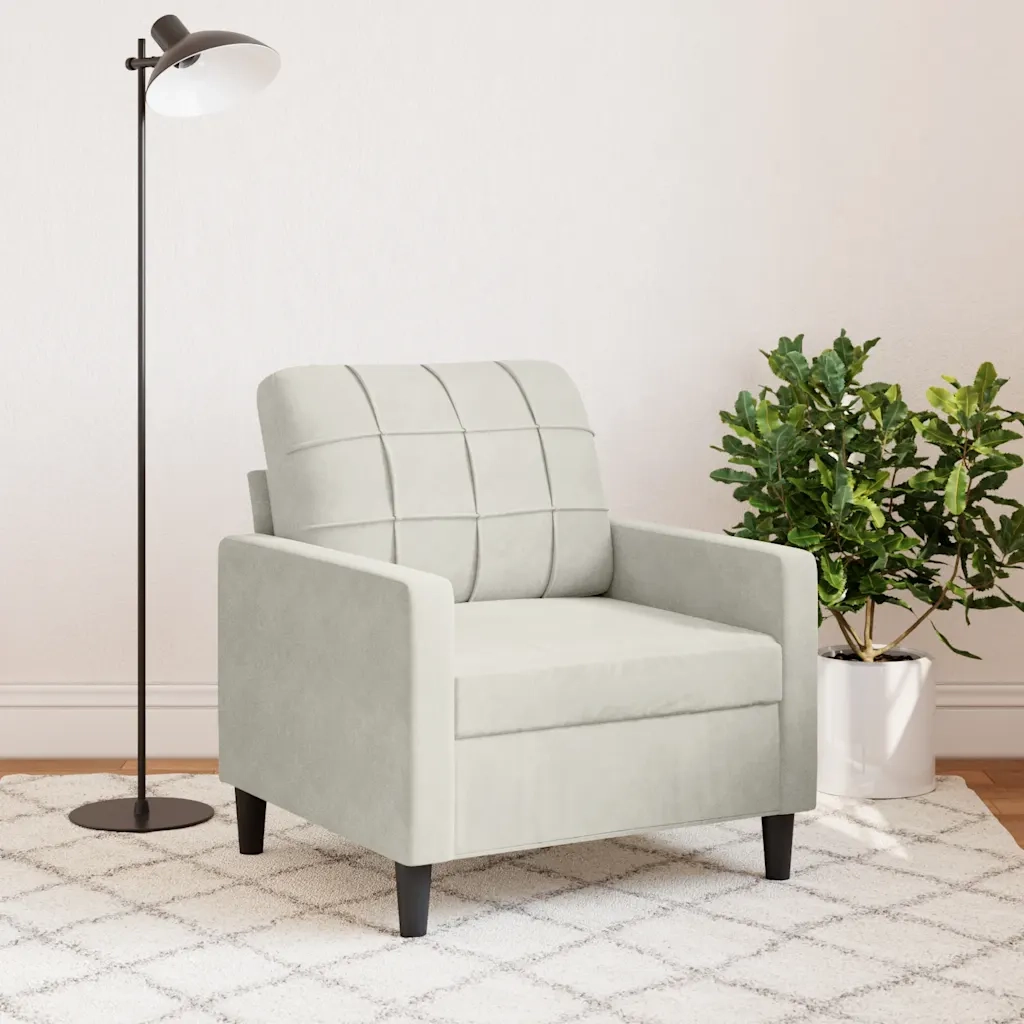 Poltrona | Sedia Relax Crema 60 cm Velluto