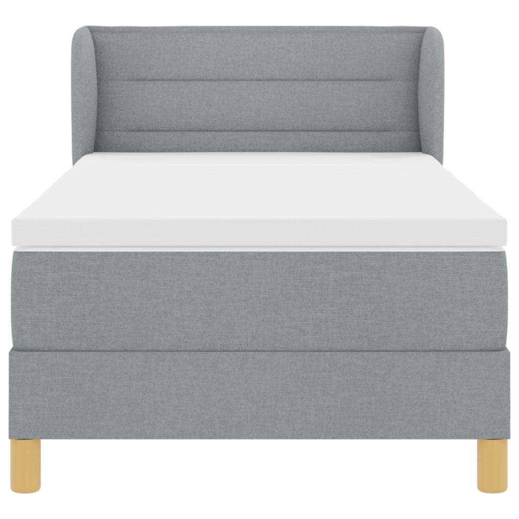 Letto a box con materasso  Grigio chiaro 90x200 cm Tessuto