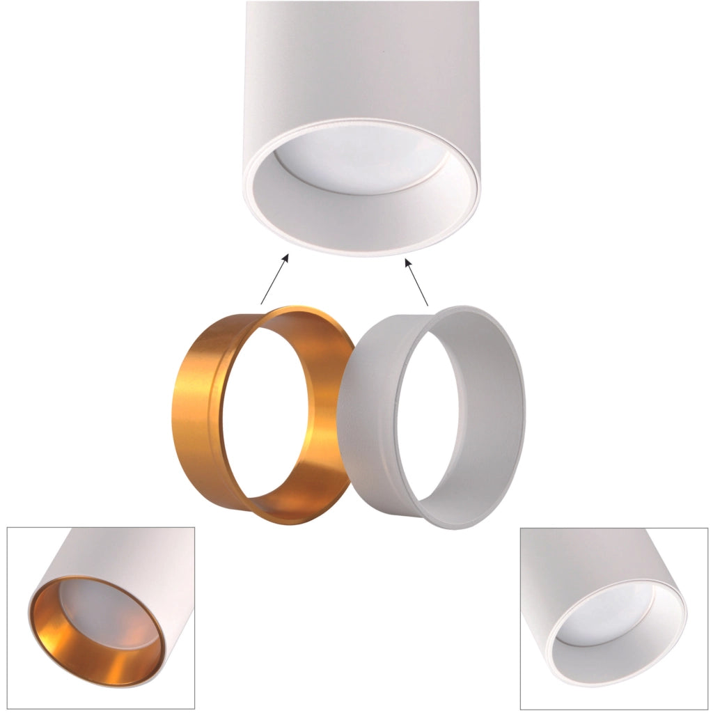 Faretto su binario bianco/oro GU10 orientabile Polux