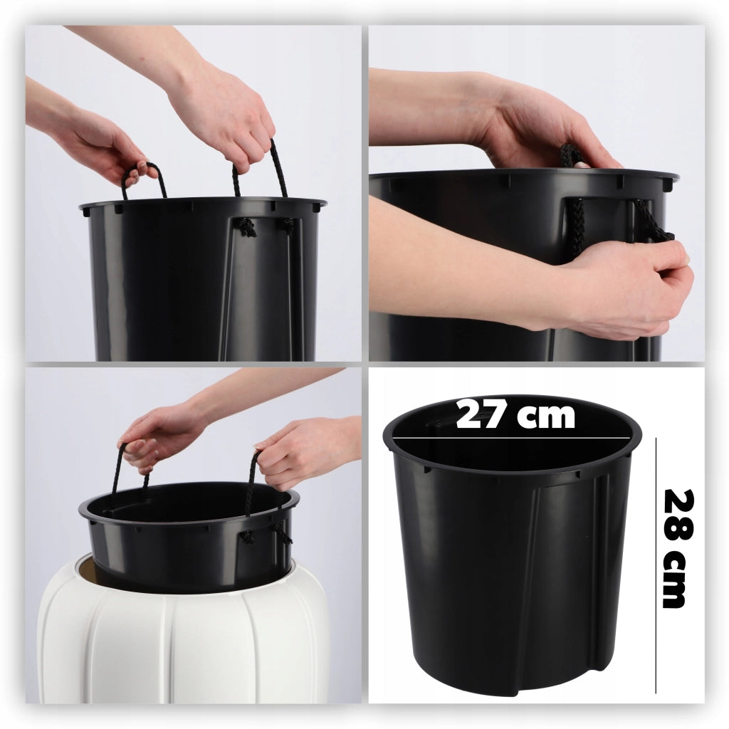 Vaso da giardino alto KADAX con inserto, bianco, 75 cm, in plastica 3D