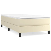 Letto singolo | Letto per adulti | Giroletto a Molle con Materasso Crema 80x200 cm in Similpelle