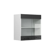 Mobile da cucina in vetro R-Line Antracite rustico/Bianco 60 cm Vicco