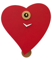 Orologio con cucù Cuore Made in Italy - rosso