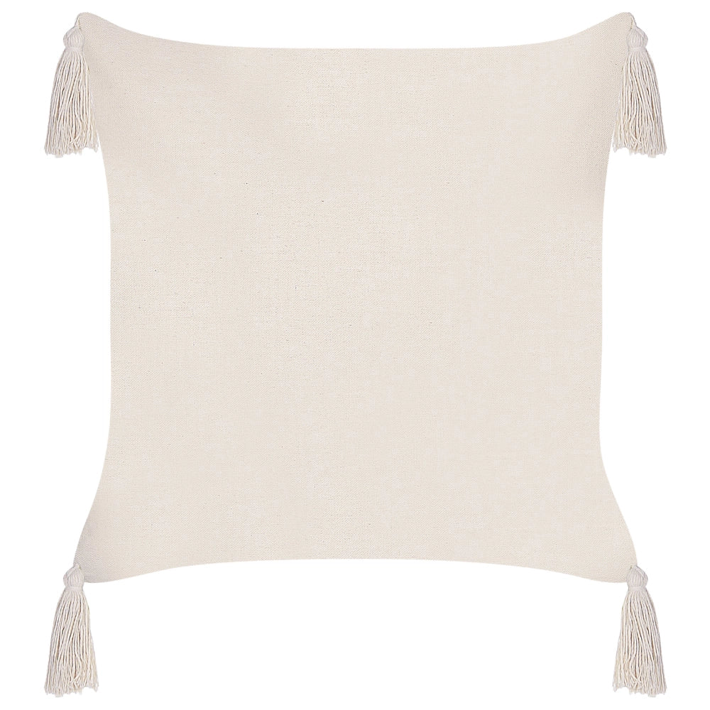 Set di 2 cuscini in poliestere beige chiaro 42 x 42 cm con nappe imbottitura soggiorno camera da letto