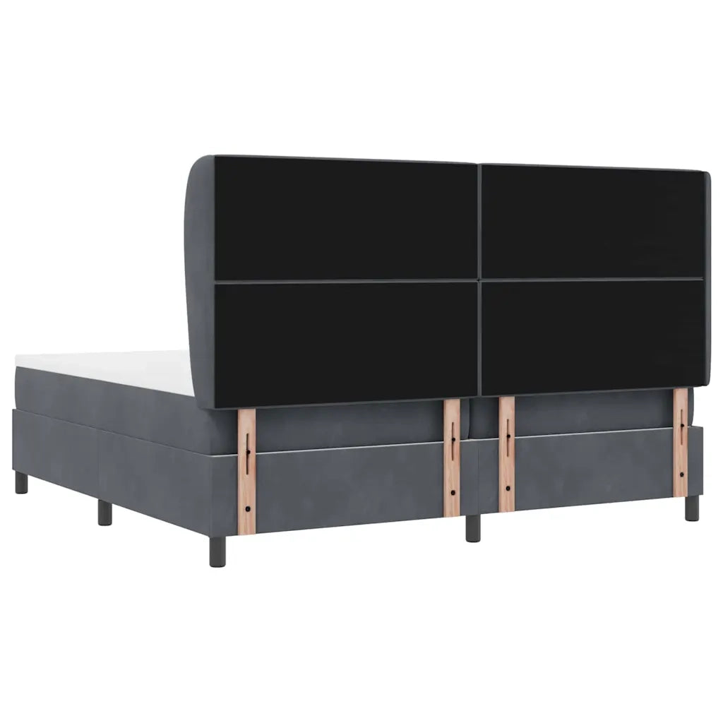 Letto a molle con materasso Grigio scuro 200 x 200 cm Velluto 3340893