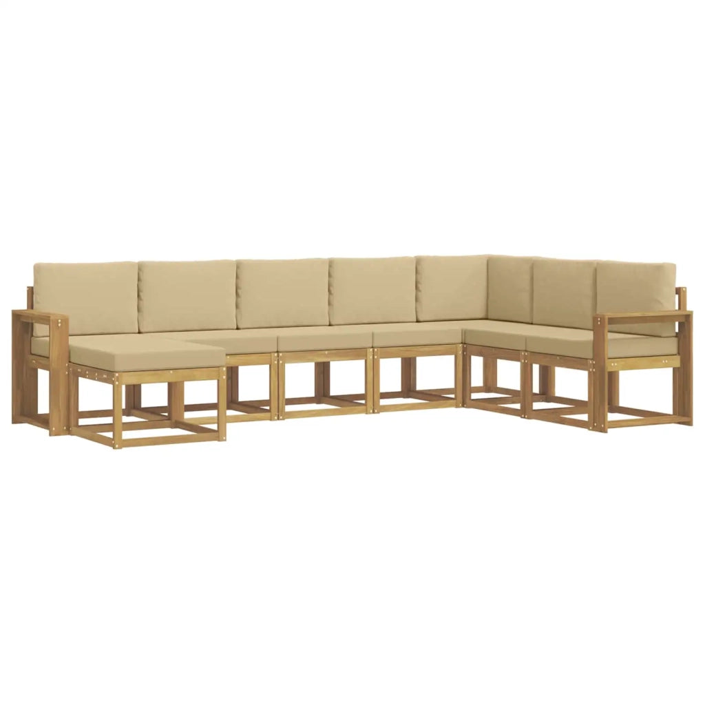 Set di divani da esterno 8 pz Bianco e Beige 3388057